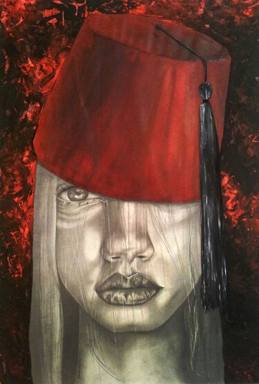 Painting titled "Altarboush" by Randa Hijazi, Original Artwork, Acrylic