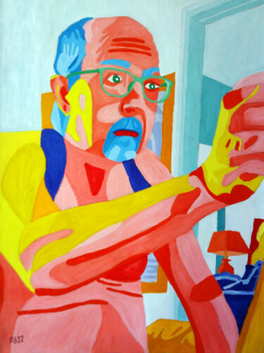 Peinture intitulée "Self Portrait Paint…" par Randall Steinke, Œuvre d'art originale, Huile