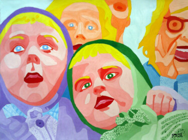 Peinture intitulée "Chaos at the Puppet…" par Randall Steinke, Œuvre d'art originale, Huile