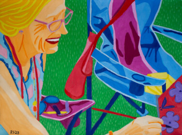 Pintura titulada "Woman and Painting" por Randall Steinke, Obra de arte original, Oleo