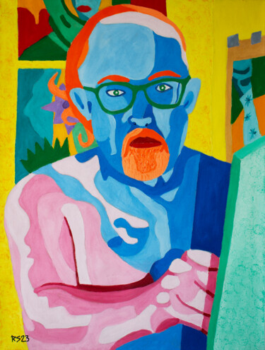 Pittura intitolato "Self Portrait 2023" da Randall Steinke, Opera d'arte originale, Olio