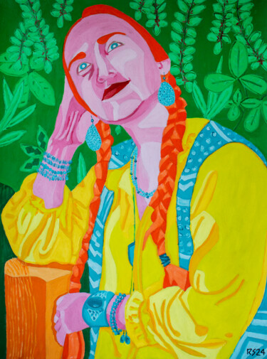 Картина под названием "Hannah No. 4" - Randall Steinke, Подлинное произведение искусства, Масло Установлен на Деревянная рам…