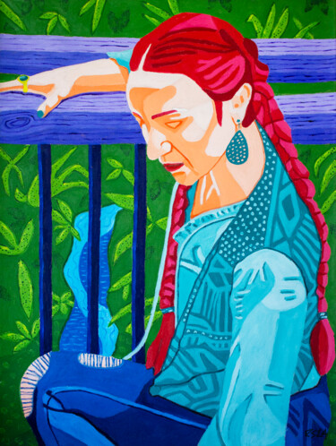 Картина под названием "Hannah No. 14" - Randall Steinke, Подлинное произведение искусства, Масло Установлен на Деревянная ра…