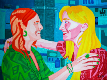 Pintura titulada "Cameryn and Alex No…" por Randall Steinke, Obra de arte original, Oleo Montado en Bastidor de camilla de m…