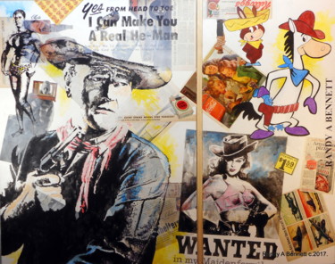 Peinture intitulée "WANTED" par Randy A Bennett Art, Œuvre d'art originale, Acrylique