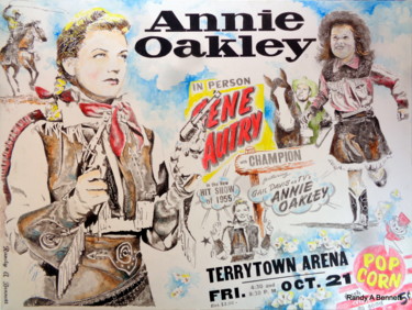 Painting titled "ANNIE OAKLEY" by Randy A Bennett Art, Original Artwork, Acrylic