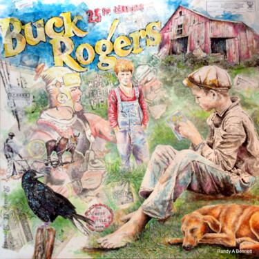 Painting titled "BUCK ROGERS" by Randy A Bennett Art, Original Artwork, Acrylic