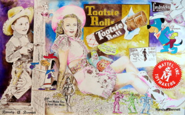 Painting titled "FOR A TOOSIE ROLL" by Randy A Bennett Art, Original Artwork, Acrylic Mounted on Wood Stretcher frame