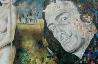 Painting titled "DALI" by Randy A Bennett Art, Original Artwork