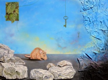 Painting titled "A Rodent About To W…" by Randy A Bennett Art, Original Artwork, Oil