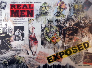 Collages intitulée "REAL MEN / EXPOSED" par Randy A Bennett Art, Œuvre d'art originale, Autre