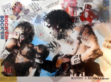 Collages getiteld "ROCK'EM SOCK'EM" door Randy A Bennett Art, Origineel Kunstwerk