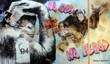 "NO GODS, NO HEROS" başlıklı Tablo Randy A Bennett Art tarafından, Orijinal sanat, Akrilik