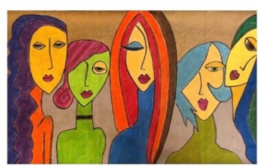 Pintura intitulada "Beauty in Feminism" por Rania Akel, Obras de arte originais, Pastel