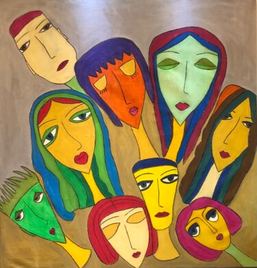 Peinture intitulée "Freedom of choice" par Rania Akel, Œuvre d'art originale, Huile