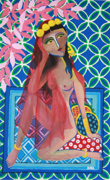 Painting titled "la-dame-de-tapie-4.…" by Rania Bouabdallah, Original Artwork, Acrylic