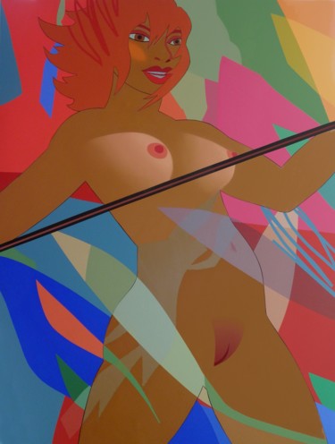 Картина под названием "Diana" - Ranieri Wanderlingh, Подлинное произведение искусства, Акрил Установлен на Деревянная рама д…