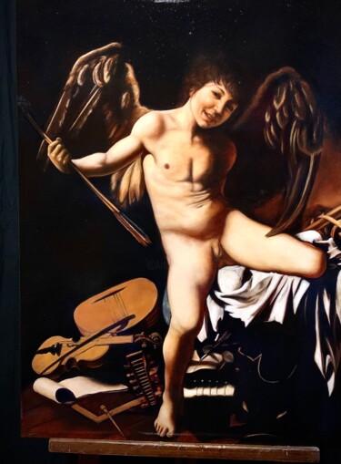 Schilderij getiteld "Copy of Amor Vincit…" door Raniero Stefanelli, Origineel Kunstwerk, Olie
