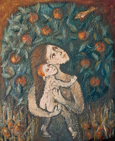 Картина под названием "This fruit" - Catherine Baush, Подлинное произведение искусства, Масло