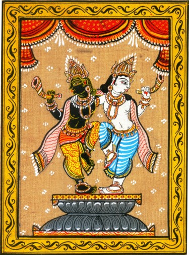 Painting titled "JAGANNATH AND BALAR…" by Ranjitava Biswas, Original Artwork, Watercolor