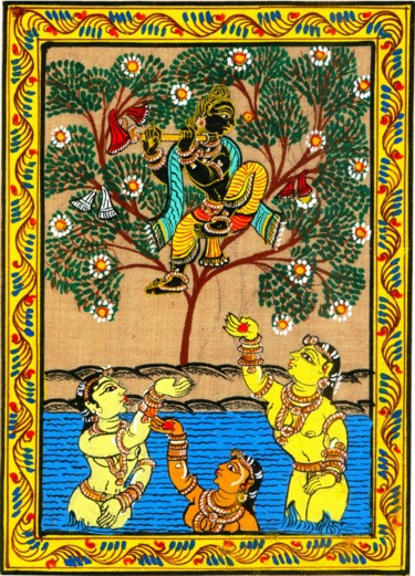 Painting titled "BASTRA HARAN OF GOP…" by Ranjitava Biswas, Original Artwork, Watercolor