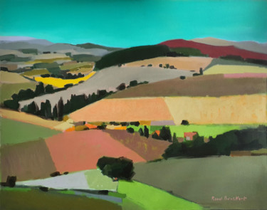 제목이 "Provence"인 미술작품 Raoul Bruckert로, 원작, 아크릴 나무 들것 프레임에 장착됨