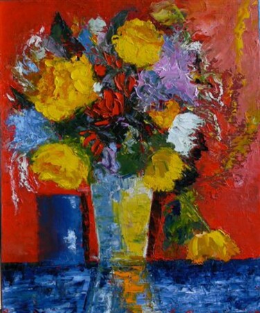 Peinture intitulée "Bouquet de fleurs" par Raoul Ribot, Œuvre d'art originale