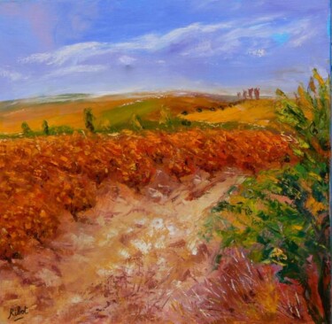 Peinture intitulée "La vigne poupre" par Raoul Ribot, Œuvre d'art originale