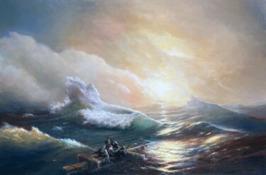 Schilderij getiteld "The Ninth Wave" door Raoul Watson, Origineel Kunstwerk, Olie