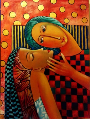 Painting titled "amantes" by Rap Corporation, Original Artwork, Acrylic