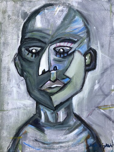 Painting titled "Profil" by Raph Ikiyaga, Original Artwork, Acrylic