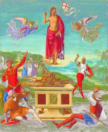 Peinture intitulée "La Résurrection du…" par Raphaël, Œuvre d'art originale, Huile