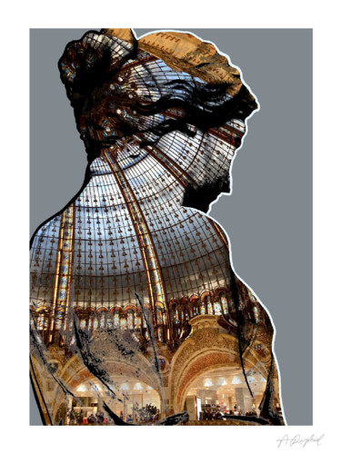 Digitale Kunst mit dem Titel "Fumée" von Raphaël André, Original-Kunstwerk, Digitale Collage