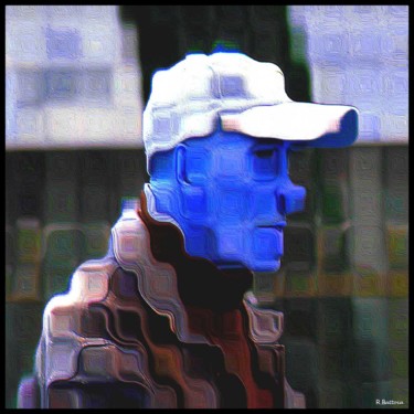 Photographie intitulée "Man in blue" par Le Capricieux Photographe, Œuvre d'art originale, Photographie manipulée