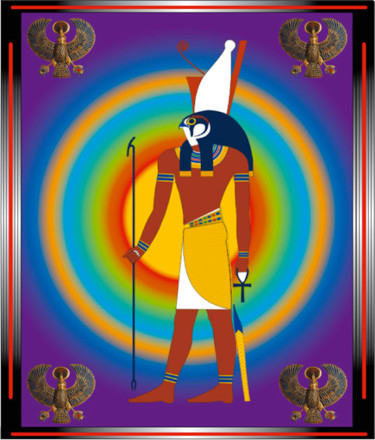 Arts numériques intitulée "Horus" par Raphaël Dajafée, Œuvre d'art originale, Peinture numérique