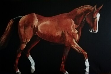Painting titled "Cheval" by Raphael Fourneau, Original Artwork, Acrylic