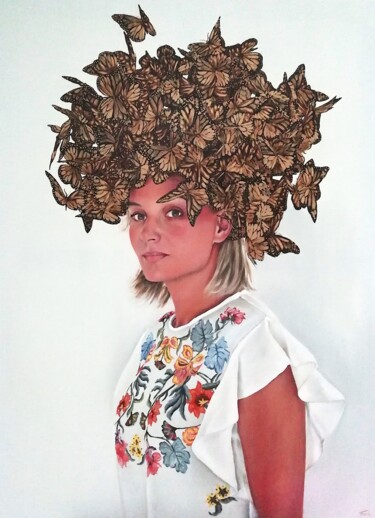 "Butterfly" başlıklı Tablo Raphael Fourneau tarafından, Orijinal sanat, Petrol
