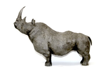 Sculpture titled "Rhinoceros 1" by Raphael Fourneau, Original Artwork, Resin