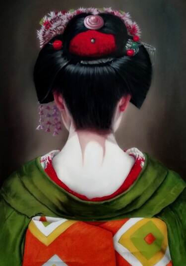 Painting titled "Kimono 3" by Raphael Fourneau, Original Artwork, Oil