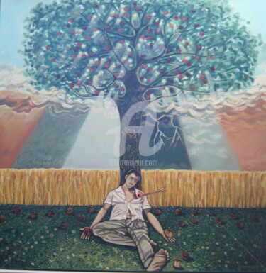 Peinture intitulée "Pommes d'amour ou l…" par Raphaël Guémard, Œuvre d'art originale, Huile Monté sur Châssis en bois