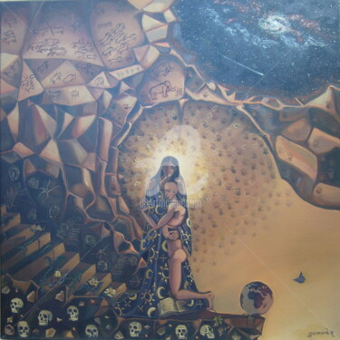 Peinture intitulée "Quand l'inconnu étr…" par Raphaël Guémard, Œuvre d'art originale, Huile Monté sur Châssis en bois