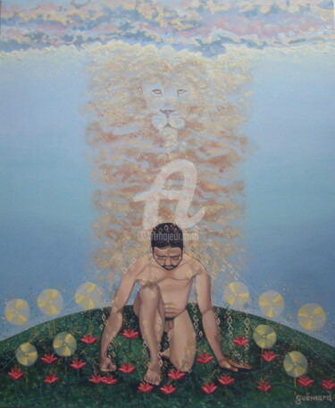 Peinture intitulée "Le don du ciel" par Raphaël Guémard, Œuvre d'art originale, Huile Monté sur Châssis en bois