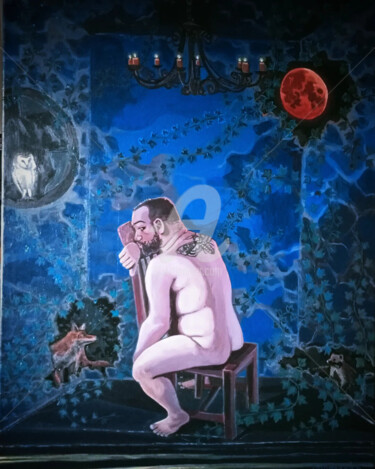 Peinture intitulée "La nuit je songe" par Raphaël Guémard, Œuvre d'art originale, Acrylique Monté sur Châssis en bois