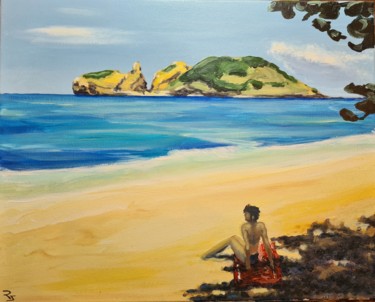 Painting titled "Les Saintes" by Raphael Durand, Original Artwork, Acrylic Mounted on Wood Stretcher frame
