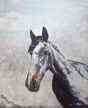 Malerei mit dem Titel "Macalou au galop" von Raphael Durand, Original-Kunstwerk, Acryl