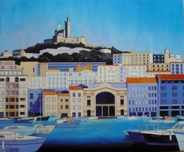 Painting titled "vieux port de Marse…" by Raphael Fortunato, Original Artwork, Oil