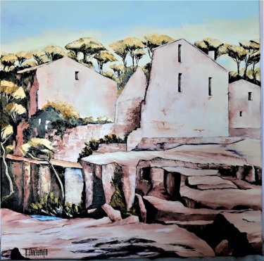 Peinture intitulée "site pittoresque de…" par Raphael Fortunato, Œuvre d'art originale, Huile