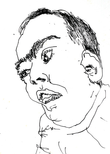 Drawing titled "Portrait of a menta…" by Raphael Perez, Original Artwork, Ink