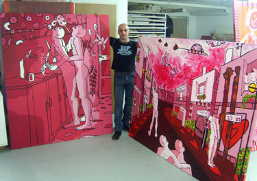 Malerei mit dem Titel "interview gay paint…" von Raphael Perez, Original-Kunstwerk, Acryl