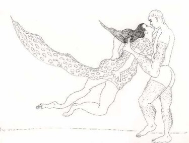 Drawing titled "drawing of couple k…" by Raphael Perez, Original Artwork, Ink